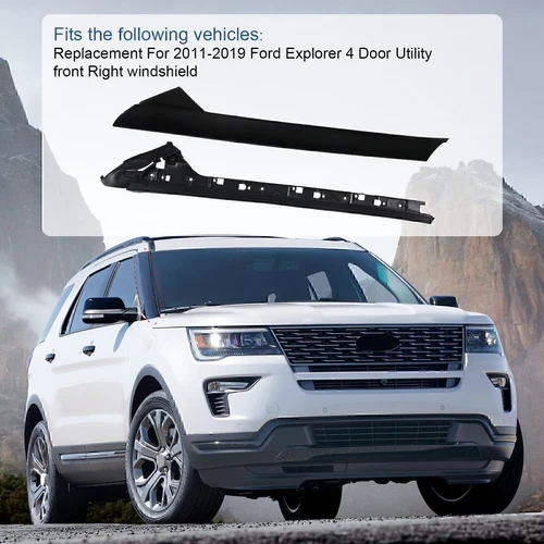 For 2011-2019 Ford Explorer Left & Right Side Windshield A-Pillar Molding Trim - Picture 7 of 23