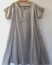 PRIVATSACHEN Lagenlook Kleid 48-50-52 (3) TENTAKT Crinkel-BW 'pilz' hellgrau