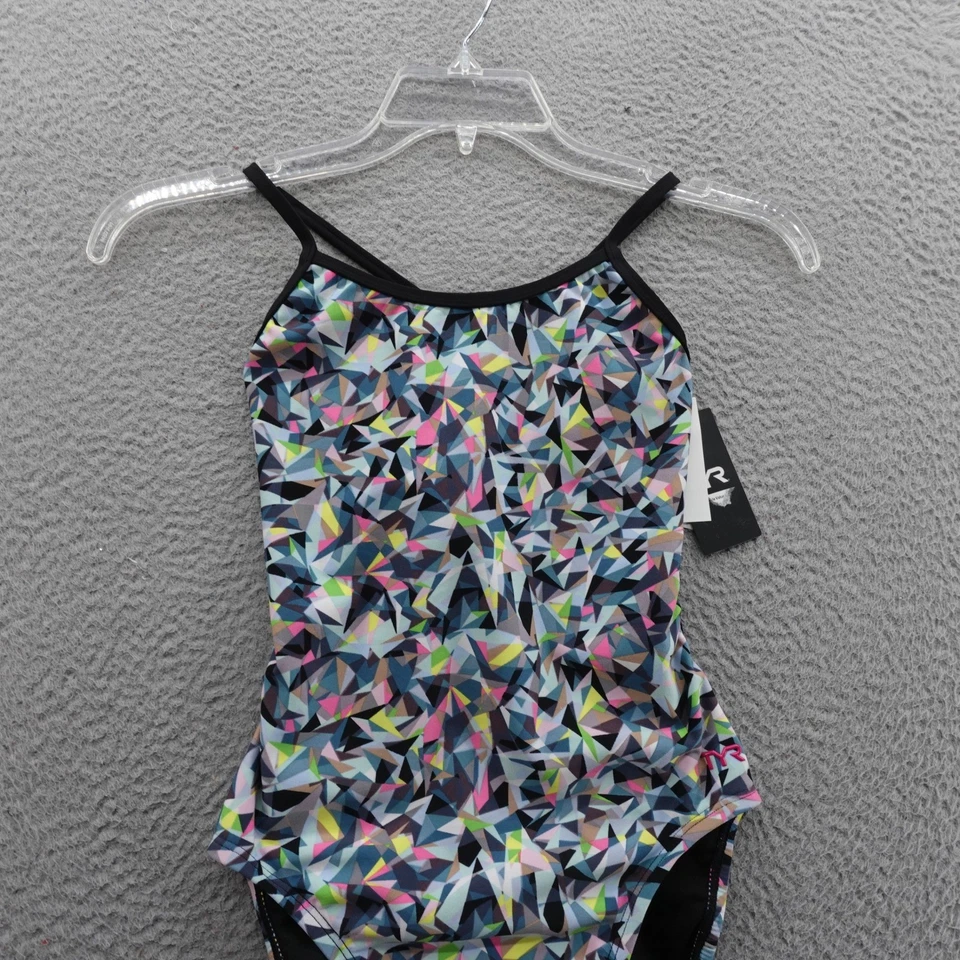 Traje de baño TYR Prismbreak Diamond de una pieza pequeño negro multi mujer Durafast NUEVO Foto 3 de 4