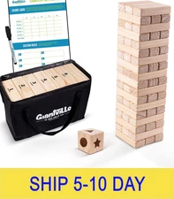 Giantville Giant Tumbling Timber Toy - Premium Pine Wood Life-Size Blocks Tower