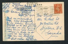 Great Britain 1942 2d Wales Postcard to Victoria BC  Censor P.205  handstamp