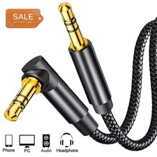 3.5mm Aux Cable Right Angle 90 Degree Male to Male Audio Speaker Cord Wire