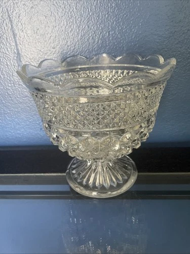 Compote Trifle Pedestal Bowl Vtg Regency Anchor Hocking Wexford Footed Glass