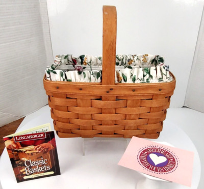 Longaberger 1990 #19739 Candle Combo White Vine Fabric Protector Basket
