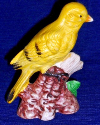 Yellow Bird Figurine 6'' ceramic 