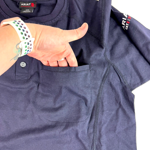 Ariat Work Mens Fire Resistant Air Henley LS Pocket Shirt Choose Size and Color - Picture 6 of 17