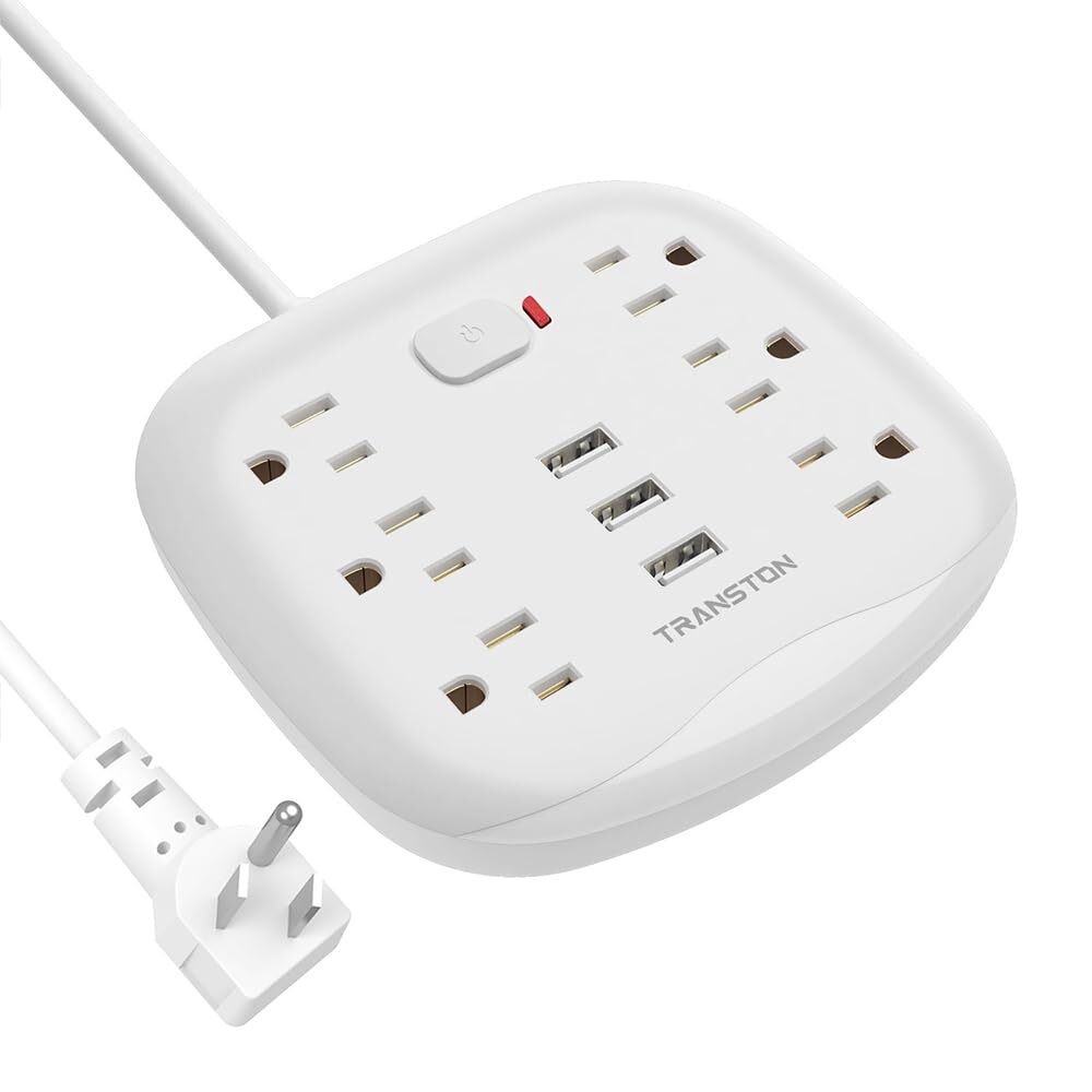 Surge Protector Power Strip 6 Outlet 3 USB with Switch Control Desktop Chargi...-image