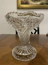 Vintage American Brilliant (ABP) Punch Bowl And Stand - From 1940s