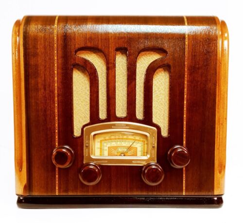 Old Antique Wood Automatic Vintage Tube Radio Restored Working Art Deco Tabletop - Picture 1 of 11