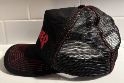 Vtg Thrasher Magazine Skateboarding Black Red SnapBack Trucker Hat