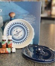Don Julio Tequila Blue White Bowl Salt Rimmer Salsa 5.5&rdquo; Diameter W/LID