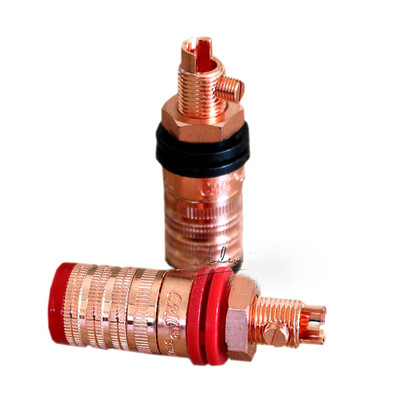 4PCS High End Performance Swiss Pure Copper Speaker Binding Post CMC-838-S-CU-R 