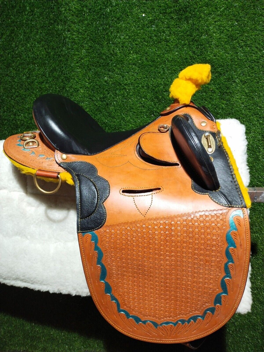 Selle à cheval neuve couleur bronzée barco australienne en cuir stock