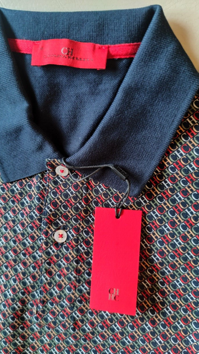 Men´s Carolina Herrera Short Sleeved Polo Shirt Slim Fit- Size XL NWT