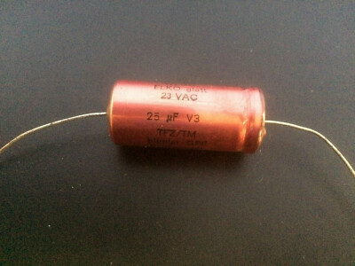 2 Stück Elko bipolar glatt Tonfrequenz - 25 uF - 23VAC - 35x16 mm - Wego