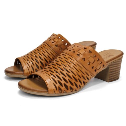 Spring Step Women's Anika Open Toe Heeled Leather Slide Sandals - Picture 9 of 22