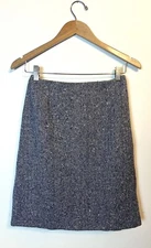 Juniors House Wool Skirt Short Blue White Herringbone Vintage Mod Women’s 11