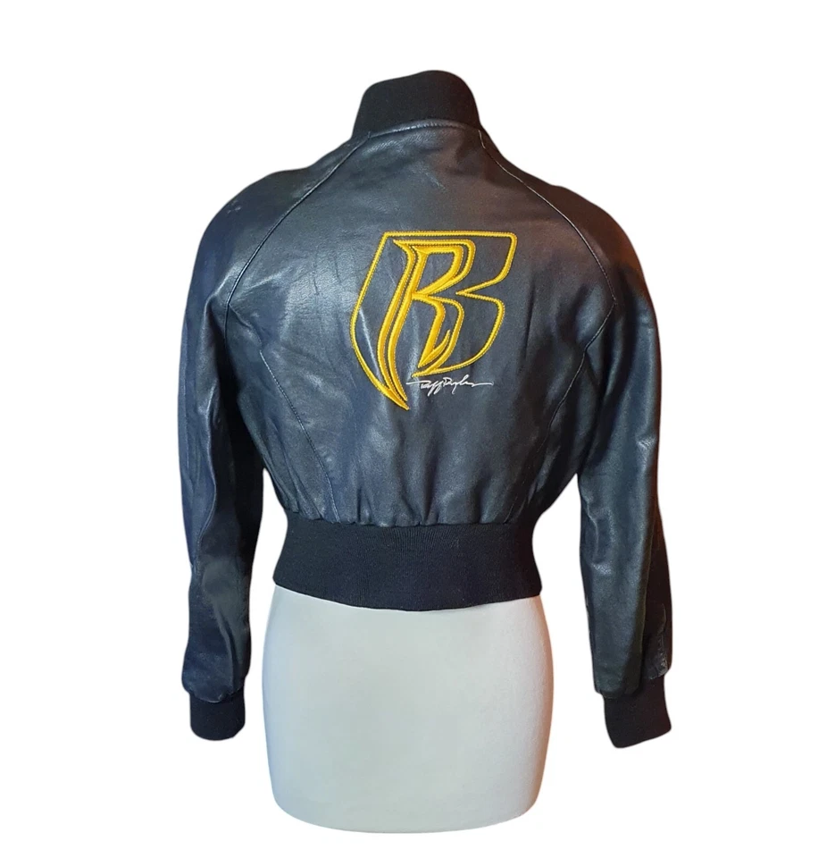 Ruff Riders Women's Black 100% Real Soft Leather Bikers Bomber Jacket UK Size 12 - Image 4 of 4