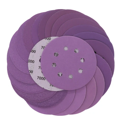 50X 5inch180-600 Grit Assortment Sanding Disc Round Sand Paper Hook & Loop - Picture 1 of 7