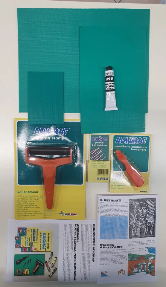 FILA Set per adigrafia inchiostro nero ADIGRAF con vari accessori vedi descrizione