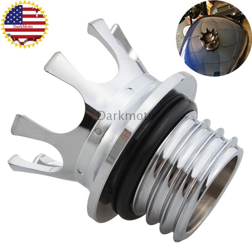 Chrome Motorcycle Gas Cap Crown Flush Fuel Oil Tank Cap For Harley Road