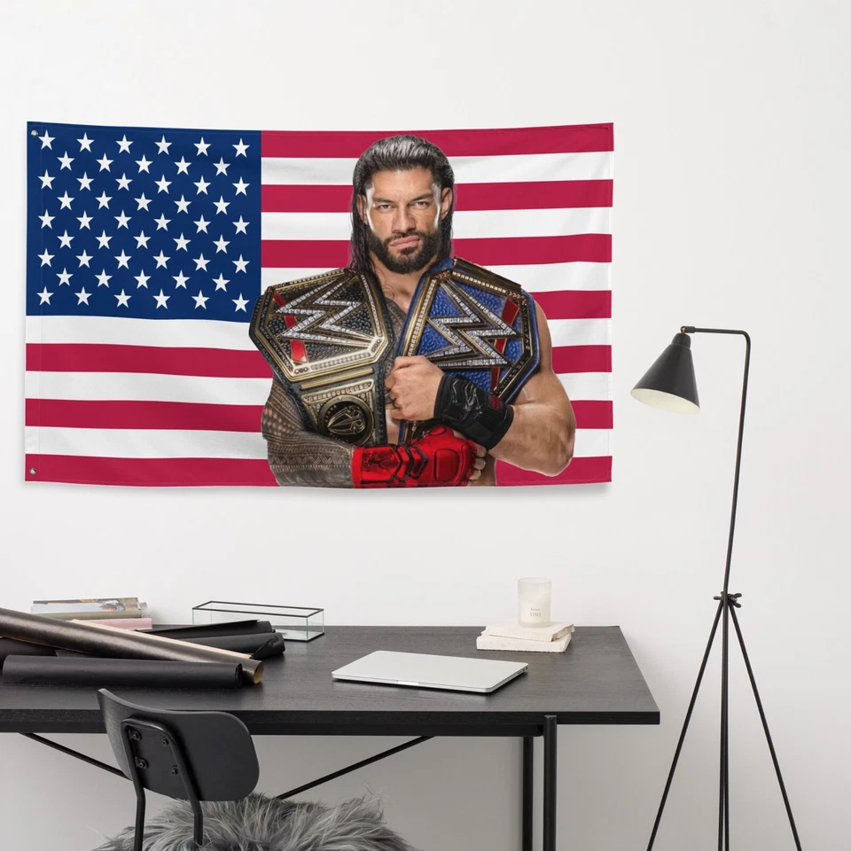 Roman Reigns Flag - WWE Superstar tapestry - Wrestling Home Decor 34" X 56" - Image 3 of 4