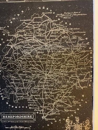 RARE Antique Map , J Archer, 1832 , England , Herefordshire - Picture 2 of 3