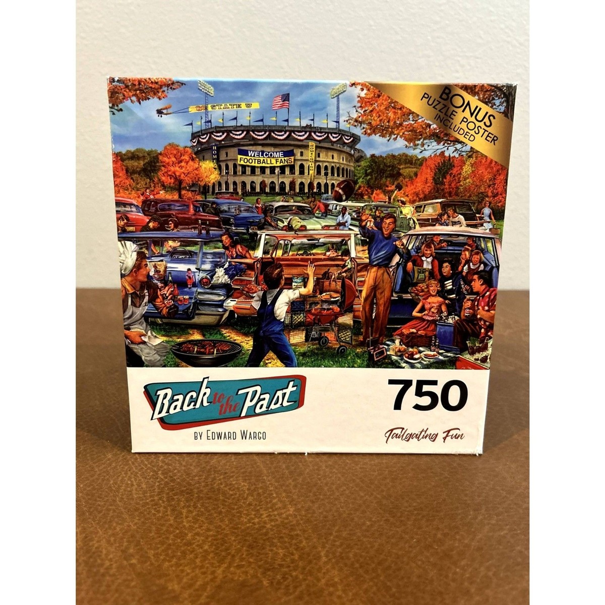 Tailgating Fun 750 Piece Back to the Past Puzzle Football Stadium