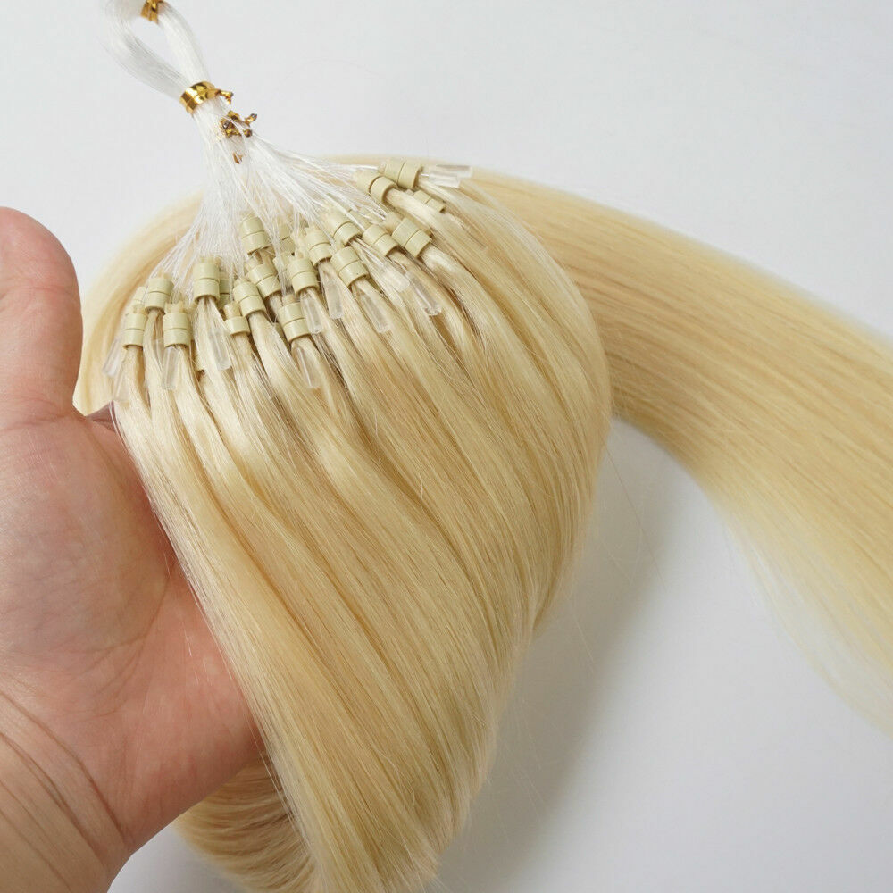 Image 31 - Micro Ring Loop Tip Hair Extensions Silicone Micro Beads Link Remy Human Hair 1g