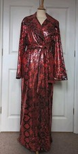 Adidas Ivy Park Red Black Iconic Snakeskin Print Sequin Dusted Coat Size Xs Bnwt