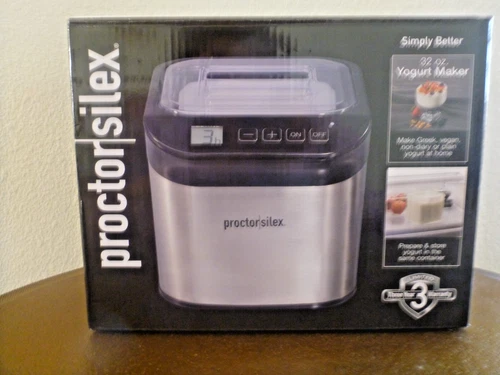 New Proctor Silex 86300PS Yogurt Maker, 32 oz, Stainless