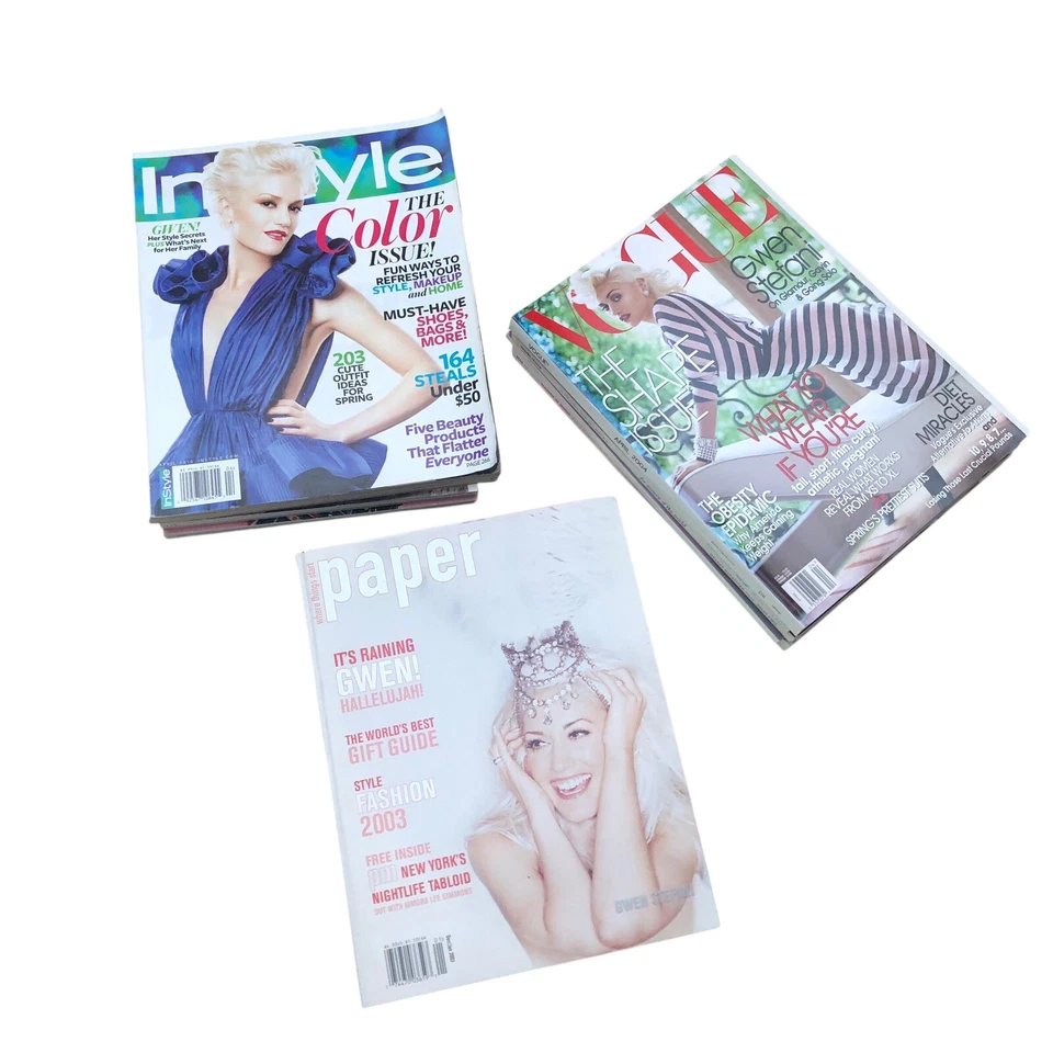 11 VINTAGE GWEN STEFANI Y2K MAGAZINES HUGE LOT Music Vogue Cosmo Allure Fashion Foto 2 de 4