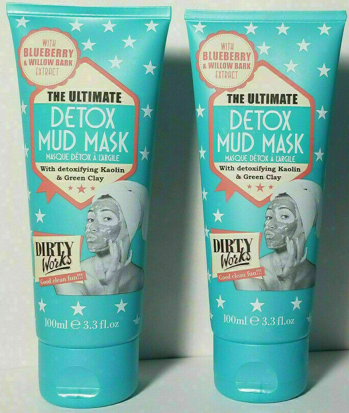 2 New Dirty Works Ultimate Detox Mud Mask Blueberry Willow Bark Extract