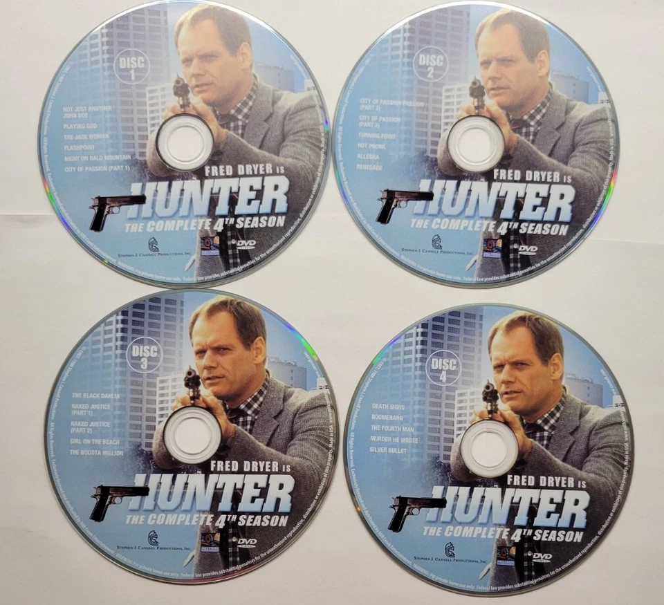 Hunter The Complete 4th Season Fred Dryer (DVD, 2011, 4 Disc Set) - Image 3 of 4