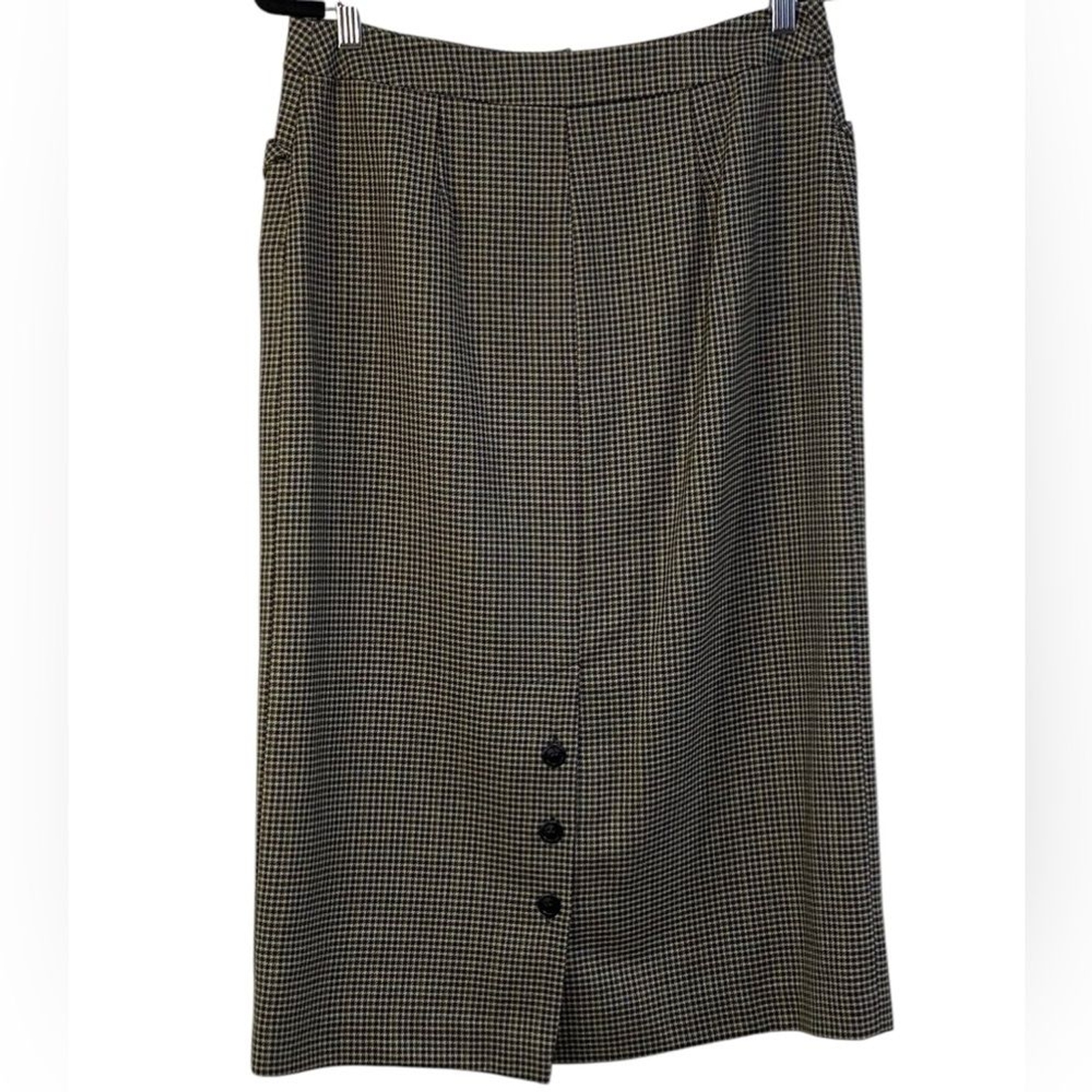 Pendleton Button Front Straight Herringbone Wool … - image 2