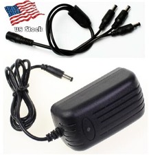 12V 2A AC/DC Adapter for CCTV Cameras / Power Supply with 1-to-3 Splitter