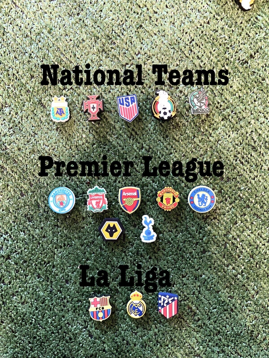 Soccer Charms for Crocs Shoe! International And Club Logos