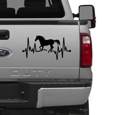 Horse Heartbeat Running - Bumper Sticker Equestrian Decals Horse Lovers Stickers