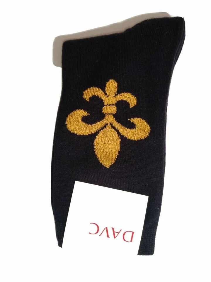 Calcetines negros Davco con símbolo de flor de lis, santos, atlético Mardi Gras, 9-11 Foto 3 de 3