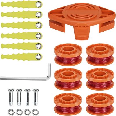 Trimmer Blade Head and Trimmer Spool for Worx WA0010,Compatible with Worx WG180 