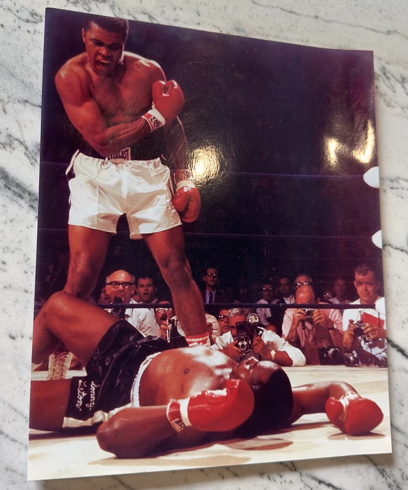 MUHAMMAD ALI PISOS SONNY LISTON 8X9,75 FOTO BOXEO IMAGEN COLOR Foto 2 de 4