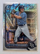 2022 Bowman Chrome Dru Baker 1st Bowman Shimmer Refractor #BCP-176 TB Rays