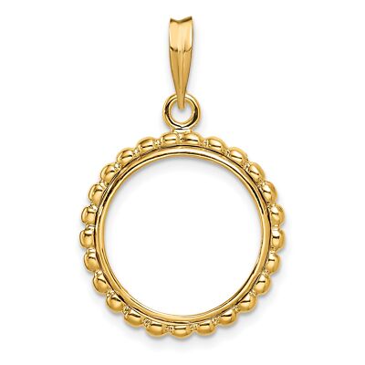 2008 $5 1/10 oz American Buffalo Prong Set Bubble Edge Coin Bezel in 14k Gold