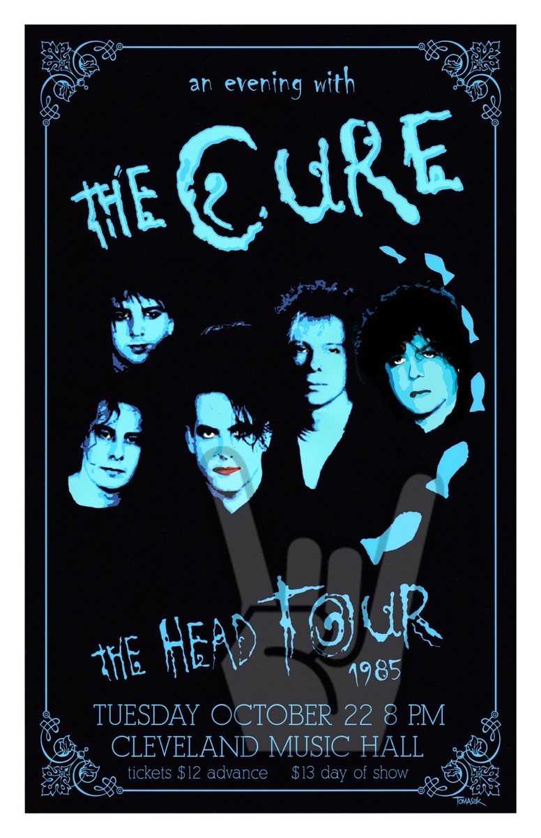 THE CURE 1985 HEAD TOUR CONCERT POSTER 11x17 CLEVELAND MUSIC