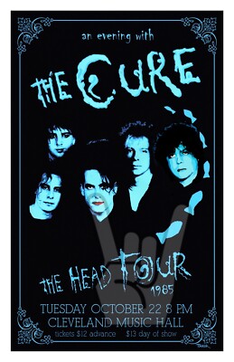 激レア  Cure ロバートスミス　85年　パンフレット　キュア　ゴス goth THE CURE 1985 HEAD TOUR CONCERT POSTER 11x17 CLEVELAND MUSIC HALL