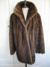 Demi Buff Brown Mink Fur Coat Size 16 Car Coat Fully Let Out Hides L
