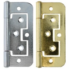 LARGE FLUSH HINGES 75mm Inset Door Cabinet Cupboard Flat Non Mortice HEAVY DUTY