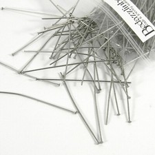 200 Surgical 304 Grade Stainless 21 Gauge 0.71mm 2 Inch Long Headpin Findings