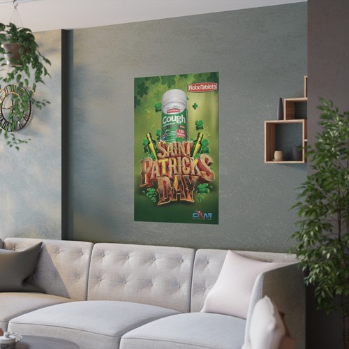 Robocough SAINT PATRICK'S DAY Satin Poster - Picture 2 of 7