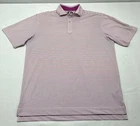 FootJoy Performance Polo Shirt Men Medium Pink White Striped Stretch Wicking